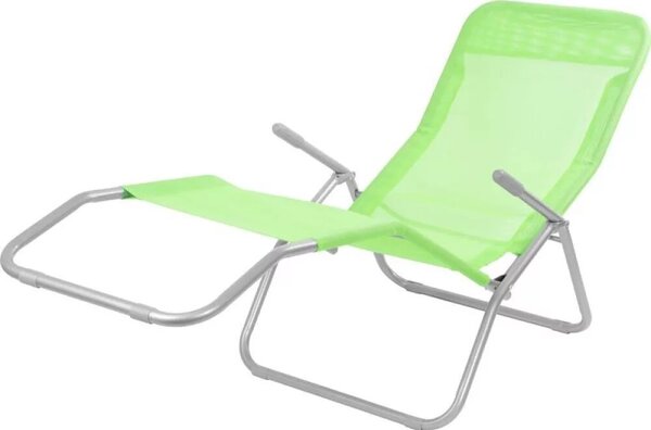 Strend Pro Jamaica napozóágy, 140 x 60 x 95 cm, zöld, összecsukható fémvázas kialakítás, állítható pozícióval, légáteresztő hálós fekvőfelülettel