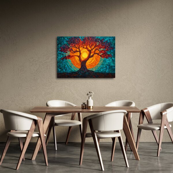 Kép - Az élet fája és a nap mozaikban (70x50 cm)