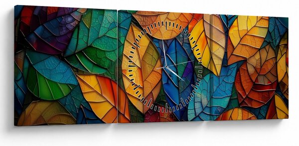 Kép - Levélmozaik (órával) (90x30 cm)