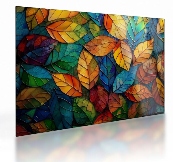 Üveg kép - Levélmozaik (70x50 cm)