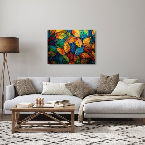 Üveg kép - Levélmozaik (70x50 cm)