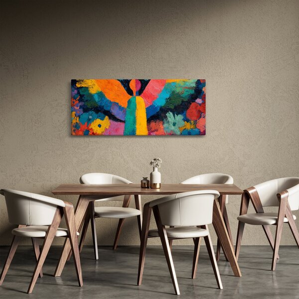 Kép - Absztrakt angyal virágokkal (120x50 cm)