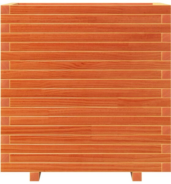 Viaszbarna tömör fenyőfa kerti virágláda 70x40x72,5 cm