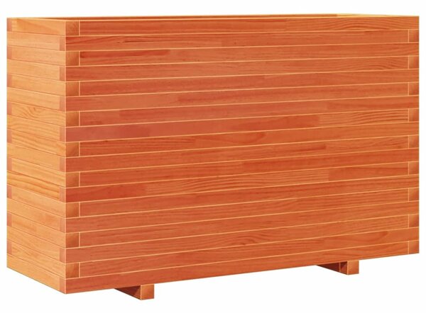 Viaszbarna tömör fenyőfa kerti virágláda 110x40x72 cm
