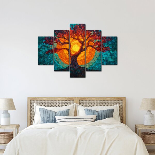 Kép - Az élet fája és a nap mozaikban (150x105 cm)