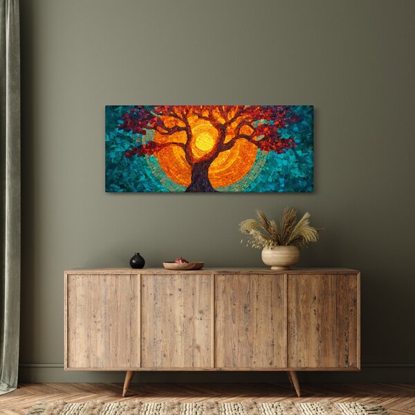 Kép - Az élet fája és a nap mozaikban (120x50 cm)