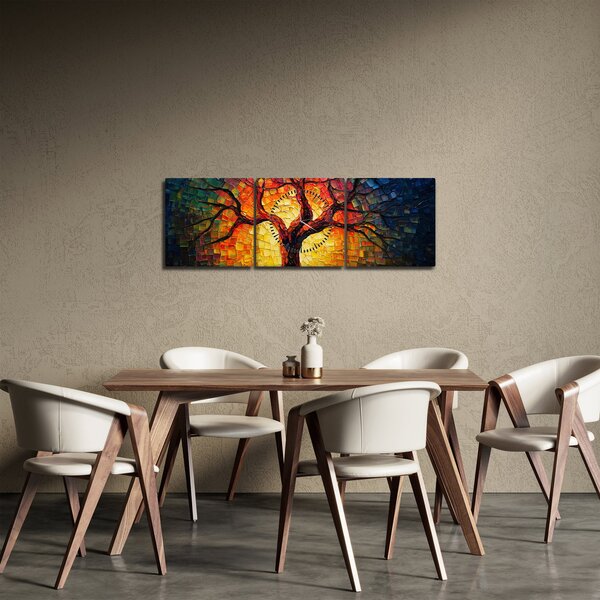 Kép - Az élet fája mozaikban (órával) (90x30 cm)