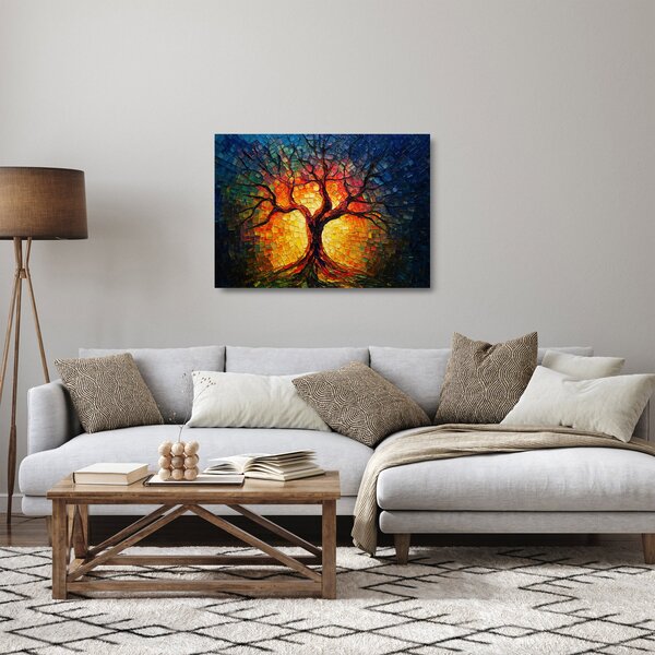 Üveg kép - Az élet fája mozaikban (70x50 cm)