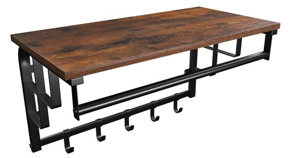Vasagle HENRY fali fogas, 66x30x27cm, fekete/barna