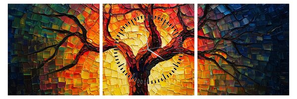 Kép - Az élet fája mozaikban (órával) (90x30 cm)
