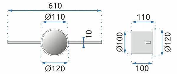 TÜKÖR fölötti LED lámpa Rea 60CM APP849-1W ROUND BLACK
