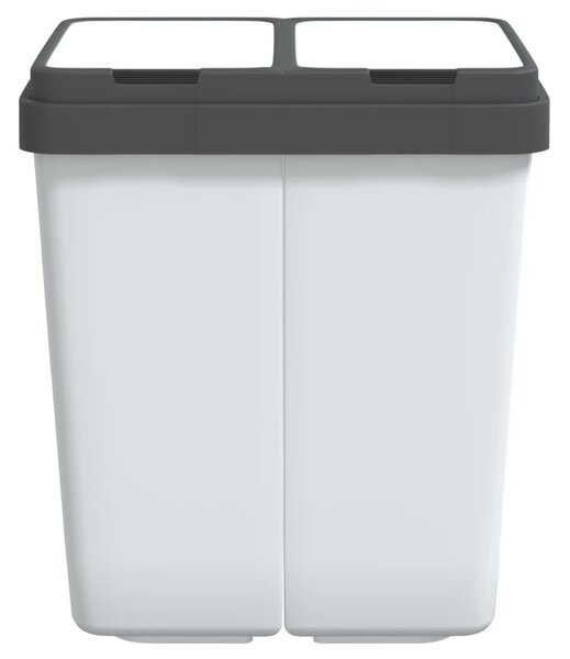 Fehér dupla szemeteskuka 2x25 L