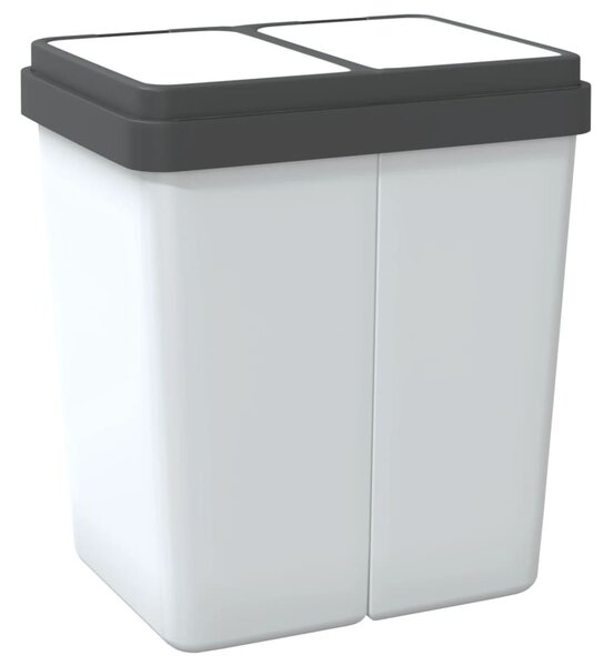 Fehér dupla szemeteskuka 2x25 L