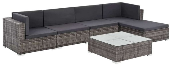 Kertbútor Szett - 6 részes Polyrattan - Szürke