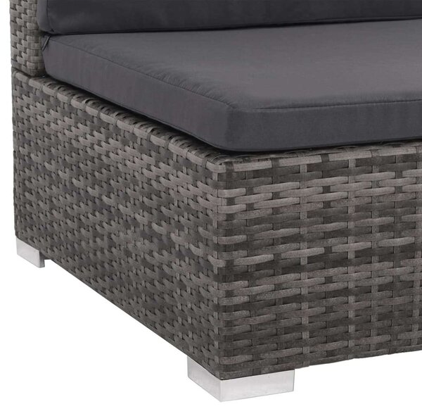 Kertbútor Szett - 6 részes Polyrattan - Szürke