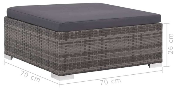 Kertbútor Szett - 6 részes Polyrattan - Szürke