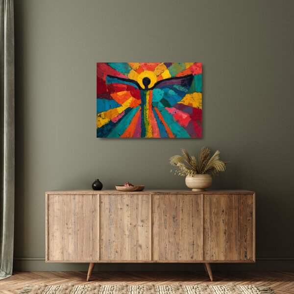 Üveg kép - Festett angyal (70x50 cm)