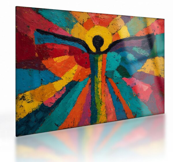 Üveg kép - Festett angyal (70x50 cm)