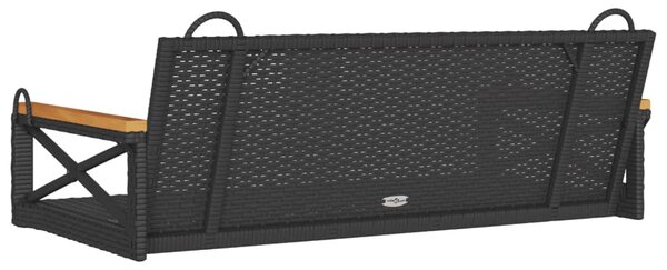 Fekete polyrattan hintapad 109 x 62 x 40 cm