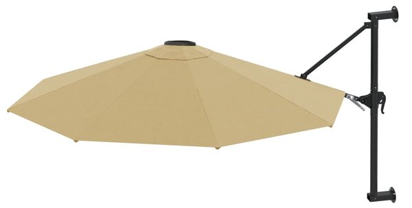 Tópszínű falra szerelhető napernyő fémrúddal 300 cm