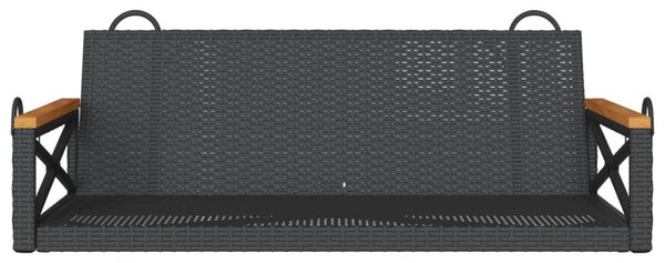 Fekete polyrattan hintapad 109 x 62 x 40 cm