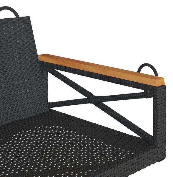 Fekete polyrattan hintapad 109 x 62 x 40 cm