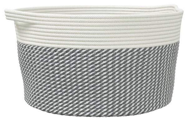 Szürke és fehér pamut tárolókosár Ø40 x 25 cm
