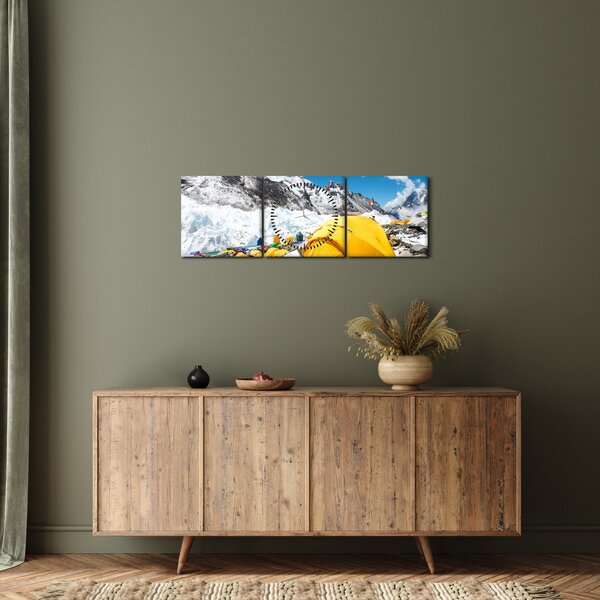 Kép - Kemping a hegyekben (órával) (90x30 cm)