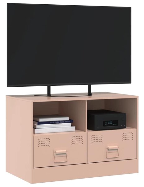 Rózsaszín acél TV-szekrény 67 x 39 x 44 cm