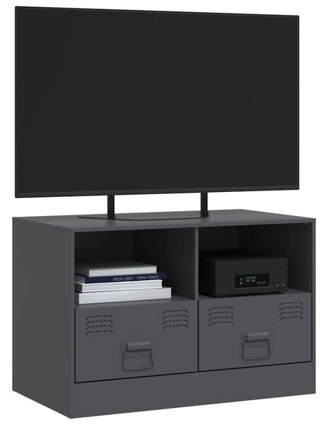 Antracitszürke acél TV-szekrény 67 x 39 x 44 cm