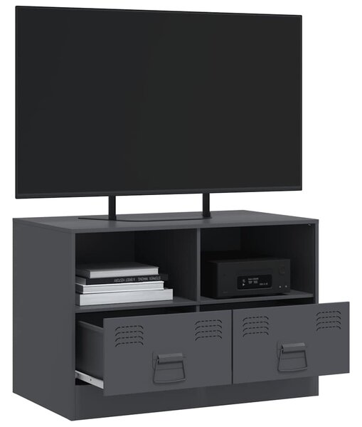 Antracitszürke acél TV-szekrény 67 x 39 x 44 cm
