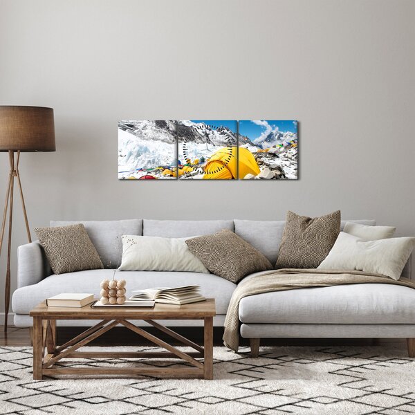 Kép - Kemping a hegyekben (órával) (90x30 cm)