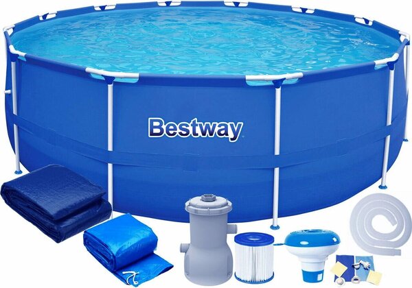 Bestway fémkeretes medence, 305x76 cm, 4500 liter, minden tartozékkal