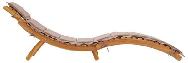| Napozóágy | párnával 1-személy taupe 55 x 184 x 64cm Tömör Akácfa