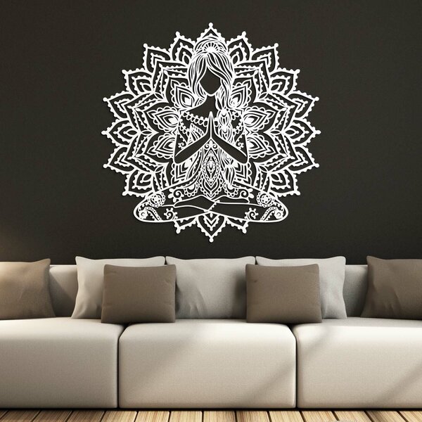 DUBLEZ | Fali boho mandala - Jógázó hölgy | Fali kép