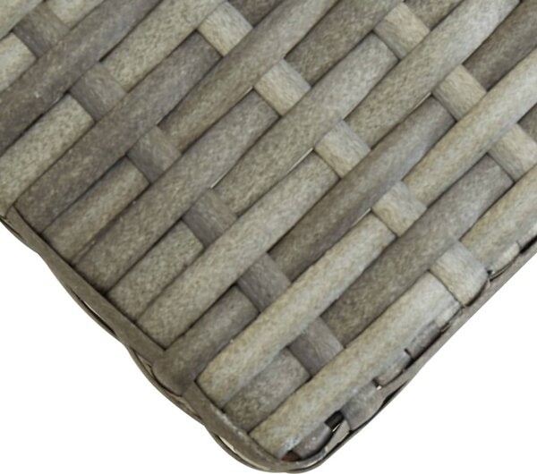 Szürke polyrattan és tömör akácfa kerti pad 120 cm