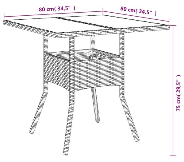 5 részes bézs polyrattan/akácfa kerti étkezőgarnitúra párnákkal
