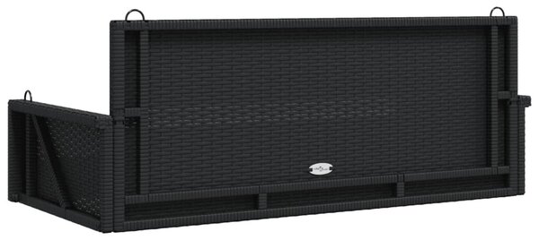 Fekete polyrattan hintapad 119 x 56 x 48 cm