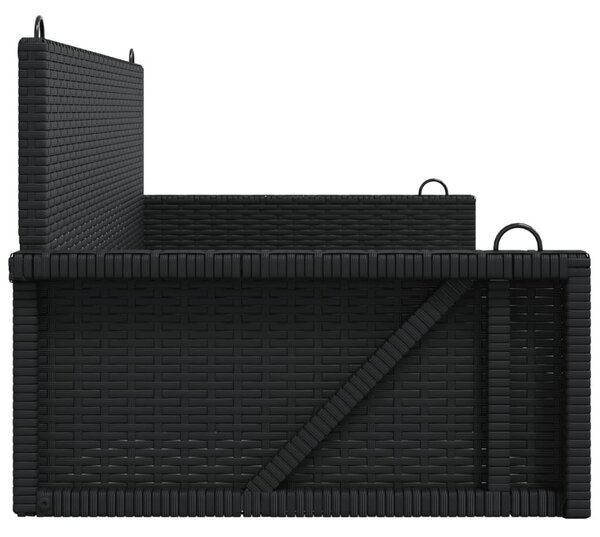 Fekete polyrattan hintapad 119 x 56 x 48 cm