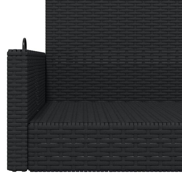 Fekete polyrattan hintapad 119 x 56 x 48 cm