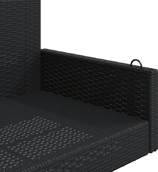 Fekete polyrattan hintapad 119 x 56 x 48 cm