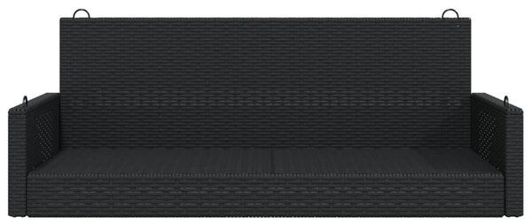 Fekete polyrattan hintapad 119 x 56 x 48 cm
