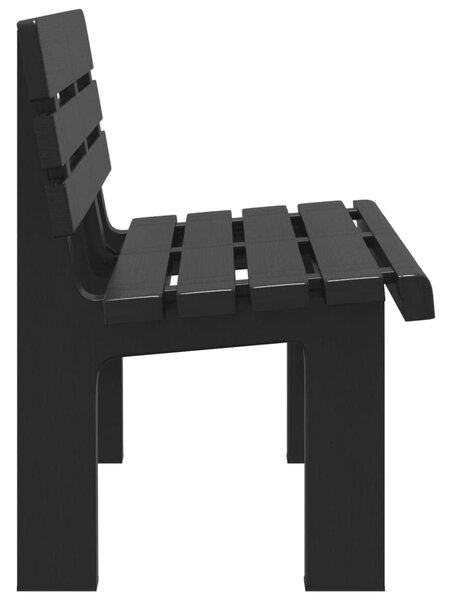 Antracitszürke polipropilén kerti pad 110 x 52 x 71 cm