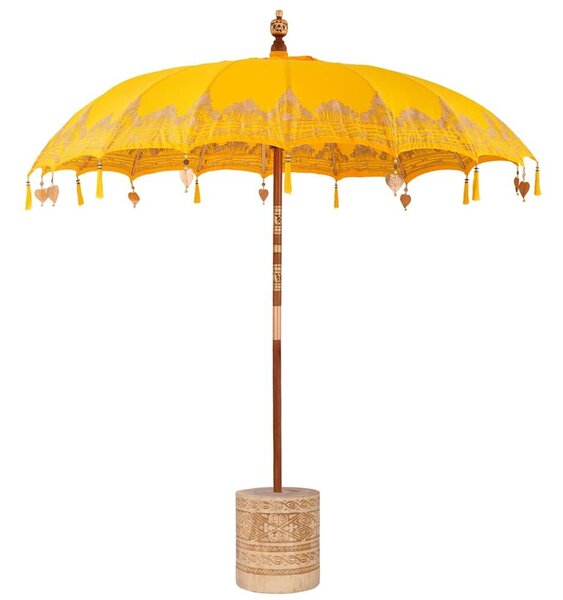 VidaXL Balinéz napernyő alappal Sárga 215 x 215 x 260 cm Pamut