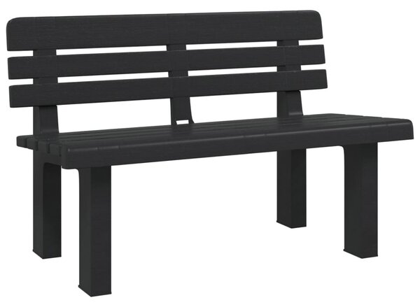 Antracitszürke polipropilén kerti pad 110 x 52 x 71 cm
