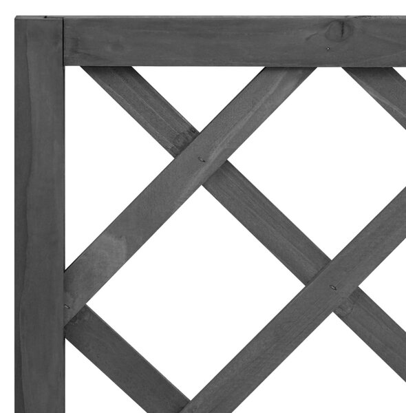 Fekete tömör fenyőfa rácsos kerti ültetőláda 70 x 30 x 135 cm