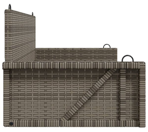 Szürke polyrattan hintapad 119x56x48 cm
