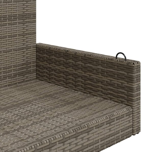 Szürke polyrattan hintapad 119x56x48 cm