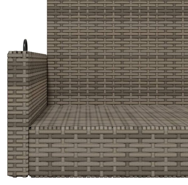 Szürke polyrattan hintapad 119x56x48 cm