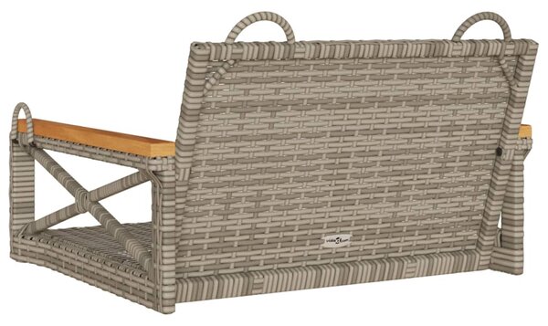 Szürke polyrattan hintapad 63 x 62 x 40 cm